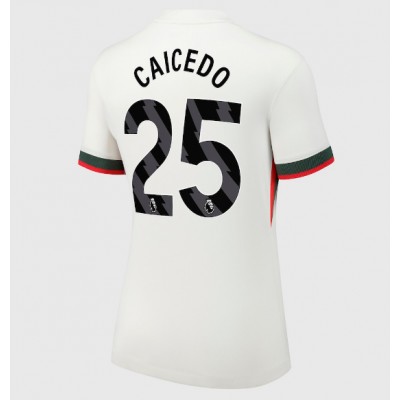 Ženski Nogometni dresi Chelsea Moises Caicedo #25 Gostujoči 2025-26 Kratek Rokav Ženski Nogometni dresi Chelsea Moises Caicedo #25 Gostujoči 2025-26 Kratek Rokav
